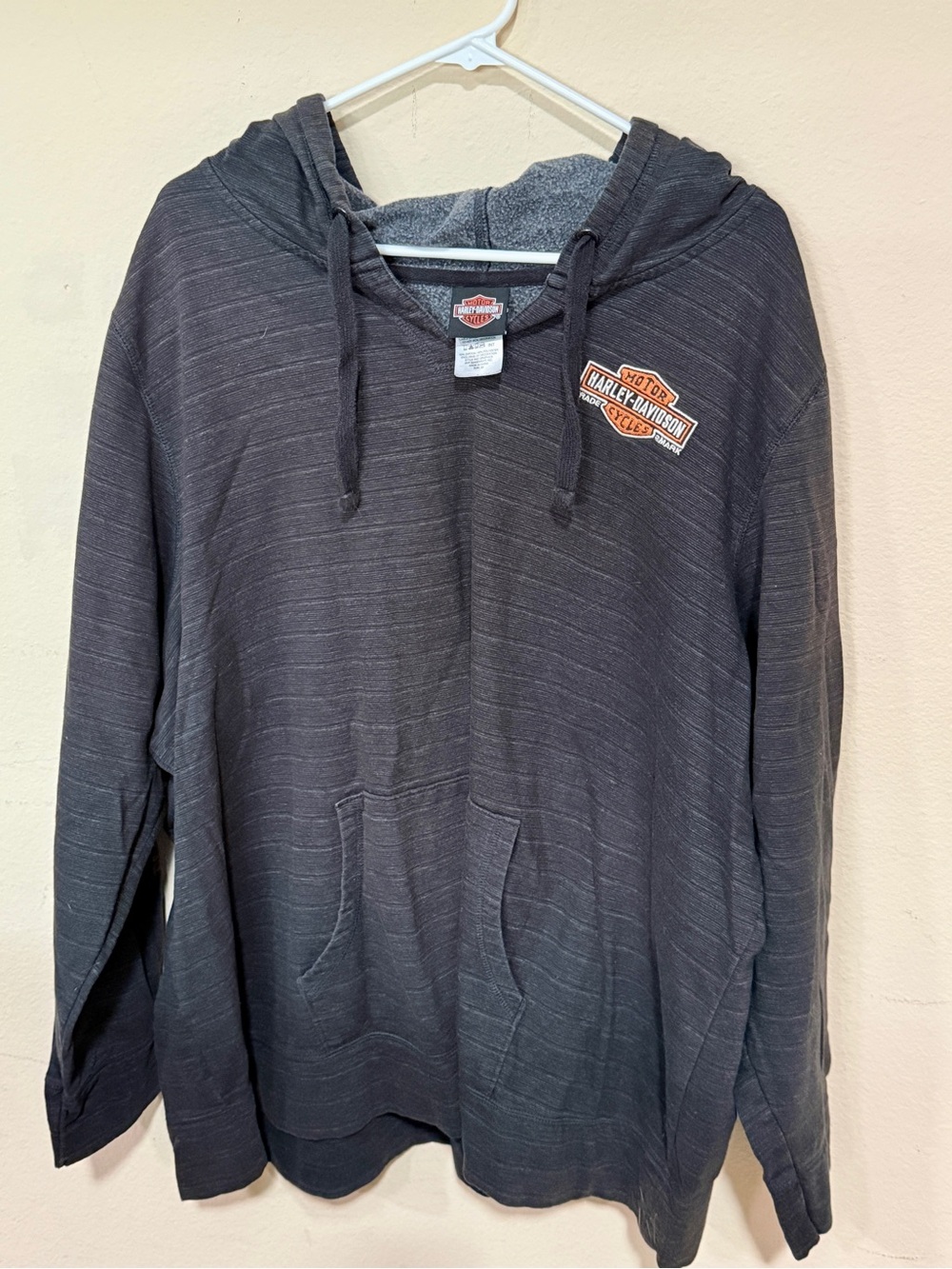Harley-Davidson Men's Dark Charcoal Crewneck Hoodie with Patch Logo